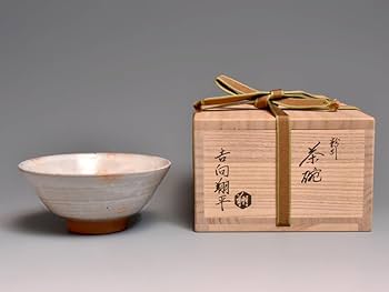 鳳翔　粉引茶碗　伊羅保　茶道具　共箱(四方桟) 共布 　　　h8801 鳳翔 粉引茶碗 伊羅保 茶道具 共箱(四方桟) 共布 h8801